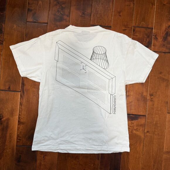 UNKNWN Graphic White T-Shirt Men's Medium Abstract Design Minimalist Streetwear - Picture 2 of 2